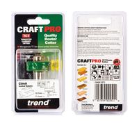 Trend CraftPro Rebater Router Cutter, 1/2 Inch Shank, 12.7mm Cut Length, 35mm Cut Diameter, Includes Multiple Bearings, Tungsten Carbide Tipped, C040X1/2TC