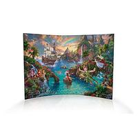 Trend Setters Disney's Peter Pan (Neverland) Curved Acrylic Print - Home Decor Thomas Kinkade Artwork 10" x7"