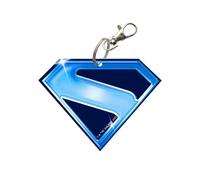 Trend Setters Superman 25 - Acrylic Bag Tag Keychain - Vivid Fused Image - Officially Licensed Collectible, Diamond S, 3.5” x 2.6”