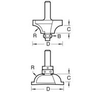 Trend Router Cutter Set – Shoulder Scribe/Profile SSP/1X1/4TC, 36.7mm Dia, 9mm Cut, 1/4" Shank, TCT