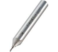 Trend Professional Single Flute Cutter, 1/4 Inch Shank, 1mm Cut Diameter & 3mm Cut Length, Tungsten Carbide Tipped, 2/0X1/4TC