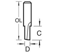 Trend Eccentric Single Flute Router Cutter 5mm 19mm 1/4"