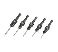 Trend Snappy 5-Piece Countersink & Drill Set for No4-No12 Gauge Screws, Quick Release, Pilot Holes & Countersinks in One Go, SNAP/CS/SET