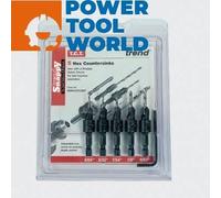 Trend Snappy 5-Piece Countersink & Drill Set for No4-No12 Gauge Screws, Quick Release, Pilot Holes & Countersinks in One Go, SNAP/CS/SET