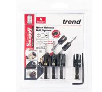 Trend Snappy 4-Piece Countersink & Plug Cutter Set, 1/4 Inch Hex Shank, Quick Release System, SNAP/PC/A