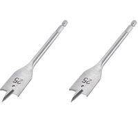 Trend Snappy 25mm Diameter Flat Bit with Centre Point & Cutting Spurs for Fast Drilling in Timber, SNAP/FB/25 (Pack of 2)