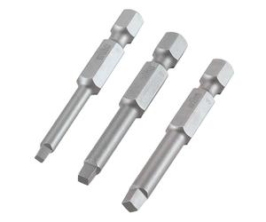 Trend Snappy 3-Pack Robertson Square Drive Bits Set, 50mm Length, Quick Chuck Compatible, Sizes No.1, No.2, No.3, SNAP/SQ/123, Silver