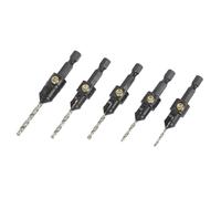 Trend Snappy 5-Piece Countersink & Drill Set for No4-No12 Gauge Screws, Quick Release, Pilot Holes & Countersinks in One Go, SNAP/CS/SET