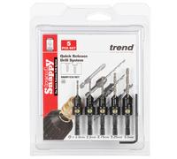 Trend Snappy 5 Piece Countersink Set - Makes Pilot Holes And Countersinks In One Go For Faster Professional Finishes. For No4 To No12 Gauge Screws Set 1 SNAP/CS/SET