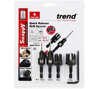 Trend Snappy 4-Piece Countersink & Plug Cutter Set, 1/4 Inch Hex Shank