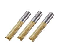 Trend Straight Two Flute Worktop Router Cutter, 1/2 Inch Shank, 12.7mm Cut Diameter & 50mm Cut Length, Tungsten Carbide Tipped, 3 Pack, BR01/3