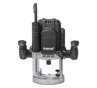 Trend T12 1/2 Inch Variable Speed Workshop Router, Perfect for Lock Fitting, Worktop Joints & Timber Profiling, 2100W, 110V, Black, T12ELK