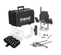 Trend T12EK 2300W 1/2in Variable Speed Plunge Router 110V with 12 Piece Set