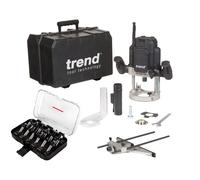 Trend T12EK 2300W 1/2in Variable Speed Plunge Router 240V with 12 Piece Set