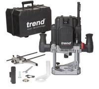 Trend T12 1/2 Inch Variable Speed Workshop Router, Perfect for Lock Fitting, Worktop Joints & Timber Profiling, 2100W, 110V, Black, T12ELK