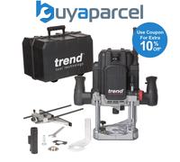 Trend T12 1/2 Inch Variable Speed Workshop Router, Perfect for Lock Fitting, Worktop Joints & Timber Profiling, 2100W, 110V, Black, T12ELK