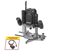 Trend T14 1/2 Inch Variable Speed Workshop Router, Perfect for Hand-Held & Router Table Use, 2300W, 240V, Black, T14EK
