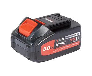 Trend T18S 18V 5Ah High-Capacity Battery Compatible with the Trend T18S Cordless Range, TXLI, Black, T18S/BA5A