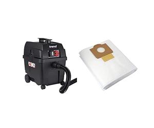 Trend T35A Dust Extractor 1400W Class M Air Filtration System & T35/1/5 Pack of Micro Filter Bags for T35 Dust Extractor
