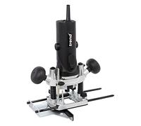 Trend T4 1/4 Inch Variable Speed Workshop Router and Kitbox, Perfect for Hinge Cutting, Timber Profiling & Hand Carving, 850W 115v T4ELK, Black