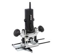 Trend T4 1/4 Inch Variable Speed Workshop Router and Kitbox, Perfect for Hinge Cutting, Timber Profiling & Hand Carving, 850W 115v T4ELK, Black