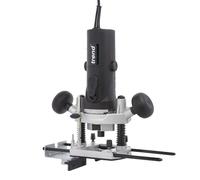 TREND T4EK 1/4" Variable Speed Workshop Router and Kitbox, 850 W, 230 V, Black, Regular