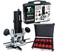 Trend T4ELK 1/4" Variable Speed Router 110V 850W with 12 Piece Cutter Set