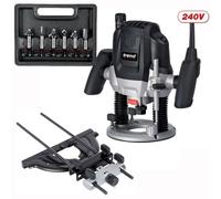 Trend T7Ek 1/2In 2100W Variable Speed Router Plunge Cut 240V +6 Piece Cutter Set