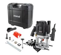 Trend T8 1/2 in Dual-Mode Plunge Router for Hand-Held/Table Use, 2200W | Dual-Mode Plunge Router For Hand-Held Or Router Table Use, 2200W, 240V, Black, With Fine Depth Control, T8EK