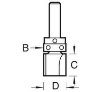 Trend CraftPro Guided Profiler Router Cutter Bit, 1/4 Inch Shank, 9.5mm Cut Diameter & 12.7mm Cut Length, Tungsten Carbide Tipped, C121HX1/4TC