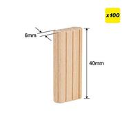 Trend Ten/6X40/100 Beechwood Mortice Tenons 6X40mm Festool Domino System X100