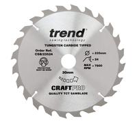 Trend The Craft Pro 235Mm Diameter 30Mm Bore 24 Tooth General Purpose Saw Blade For Hand Held Circular Saws Pk 1 CSB/23524