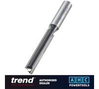 Trend Trade Straight Two Flute Router Cutter, 1/2 Inch Shank, 12mm Cut Diameter & 63mm Length, Tungsten Carbide Tipped, TR37X1/2TC