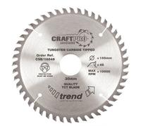 Trend Wood Circular Saw Blade, 165mm Diameter, 30mm Bore, 48 Teeth, 2.4mm Kerf, +5° Hook, TCT, Fine Finish, CSB/16548