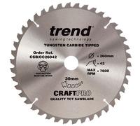 Trend CRAFTPRO Wood Cutting Mitre Saw Blade 260mm 42T 30mm