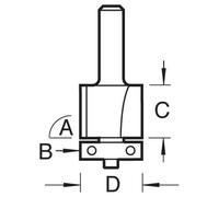 Trend Professional Bearing Guided Trimming Cutter, 1/4 Inch Shank, 15.9mm Cut Diameter, 13mm Cut Length, Tungsten Carbide Tipped, T46/1X1/4TC