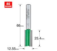 Trend CRAFTPRO Two Flute Straight Router Cutter 12.55mm 25.4mm 8mm
