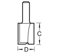 Trend CraftPro Straight Two Flute Router Cutter Bit, 1/4 Inch Shank, 12.7mm Cut Diameter & 19.1mm Cut Length, Tungsten Carbide Tipped, C020X1/4TC