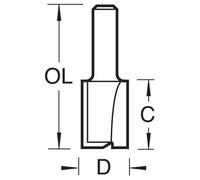 Trend Two Flute Cutter 12Mm Diameter Pk 1 3/8X1/4TC