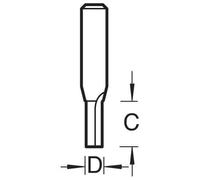 Trend CraftPro Straight Two Flute Router Cutter Bit, 1/2 Inch Shank, 5mm Cut Diameter & 16mm Cut Length, Tungsten Carbide Tipped, C004X1/2TC