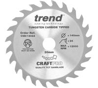 Trend CRAFTPRO Wood Cutting Saw Blade 140mm 24T 20mm