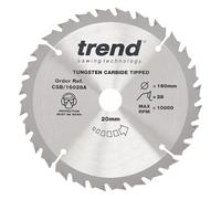 Trend Wood Circular Saw Blade, 160mm x 20mm Bore, 28 Teeth, TCT