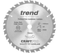 Trend CRAFTPRO Wood Cutting Saw Blade 184mm 30T 16mm