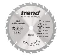 Trend Wood Circular Saw Blade 190Mm X 20Mm X 24T CSB/19024B