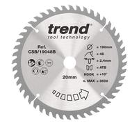Trend Wood Circular Saw Blade 190Mm X 20Mm X 48T CSB/19048B