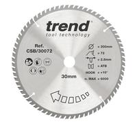 Trend Wood Circular Saw Blade, 300mm Diameter, 30mm Bore, 72 Teeth, 2.8mm Kerf, +10° Hook, TCT, Fine Finish, CSB/30072