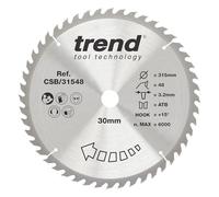 Trend Wood Circular Saw Blade, 315mm Diameter, 30mm Bore, 48 Teeth, 3.2mm Kerf, +15° Hook, TCT, Medium Finish, CSB/31548