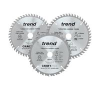 Trend Wood Circular Saw Blades, 160mm Diameter, 20mm Bore, 24/48 Teeth, 2.2mm Kerf, +15/4° Hook, TCT, Medium/Fine/S.Fine Finish, 3 Pack, CSB/160/3PK/A