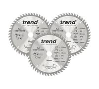 Trend Wood Circular Saw Blades, 165mm Diameter, 20mm Bore, 48 Teeth, 2.2mm Kerf, +15° Hook, TCT, Fine Finish, 3 Pack, CSB/165/3PK/A