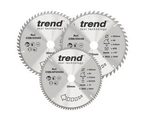 Trend Wood Circular Saw Blades, 250mm Diameter, 30mm Bore, 48/60/84 Teeth, 3m...